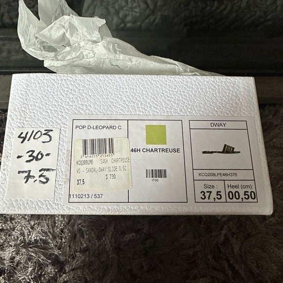 Dior Dway Slide in Chartreuse Lime Pop Mizza Embroidered - Picture 3 of 7